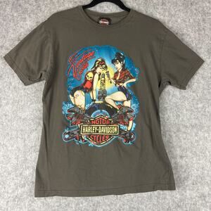 Harley Davidson T Shirt Womens Medium Motorcycles Girls Vintage Garage Jamaica